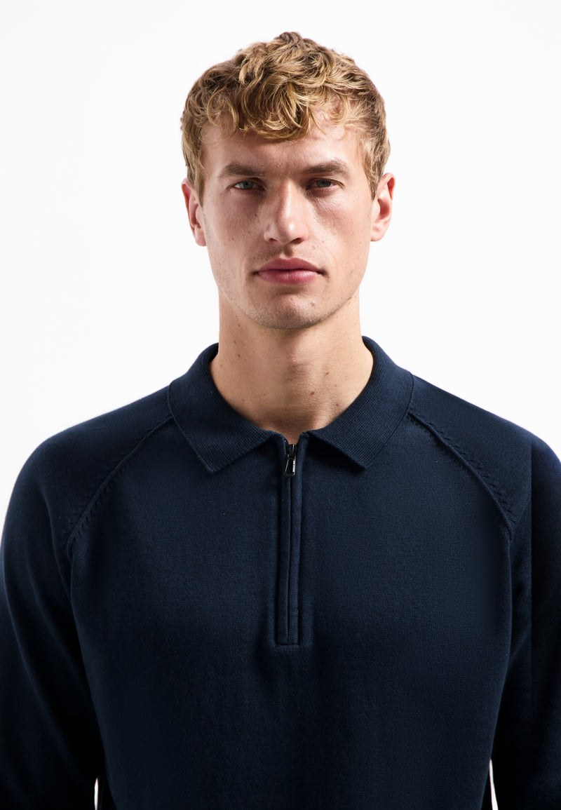 Half-zip polo jumper | Night