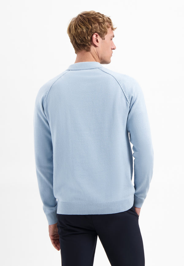 Half-zip polo jumper | Dusty Blue