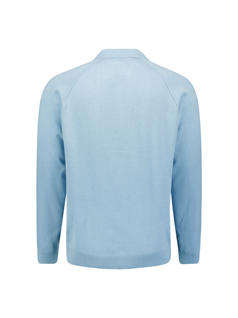 Half-zip polo jumper | Dusty Blue