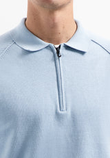 Half-zip polo jumper | Dusty Blue