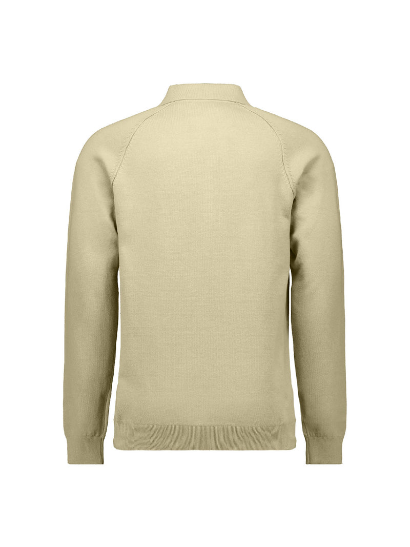 Half-zip polo jumper | Light Moss