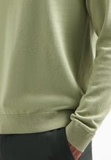 Half-zip polo jumper | Light Moss