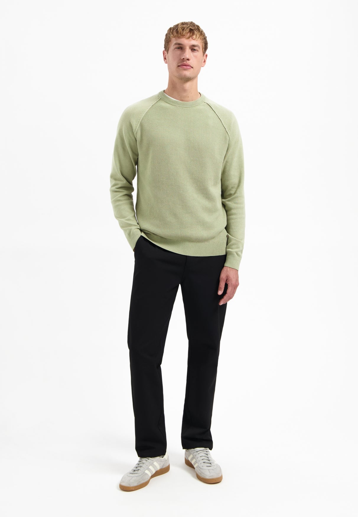 Waffle jumper | Light Moss