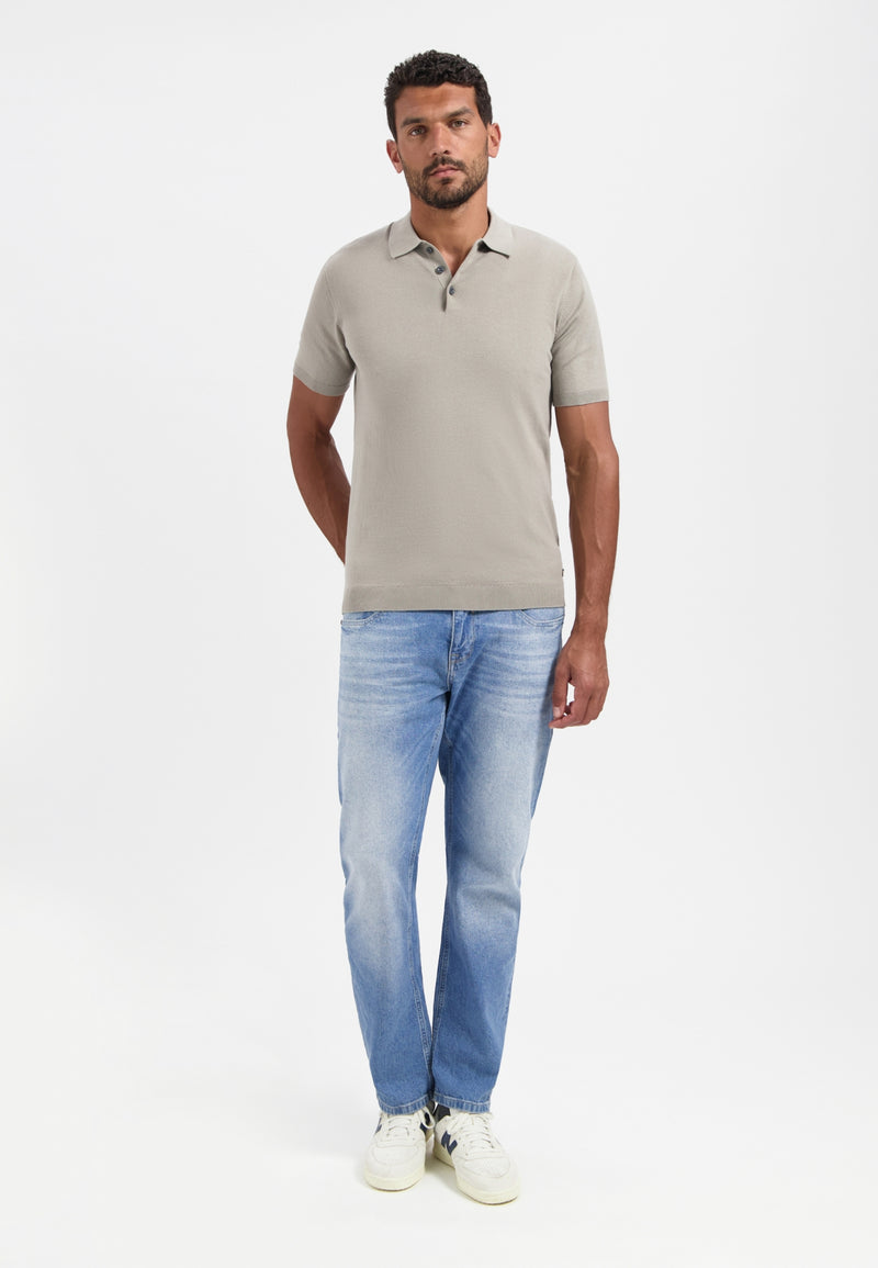 Knitted polo | Clay