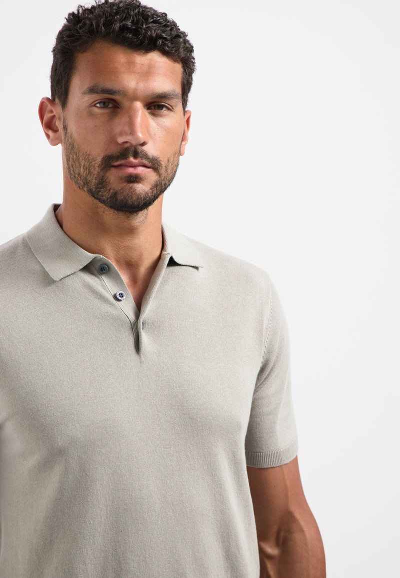 Knitted polo | Clay