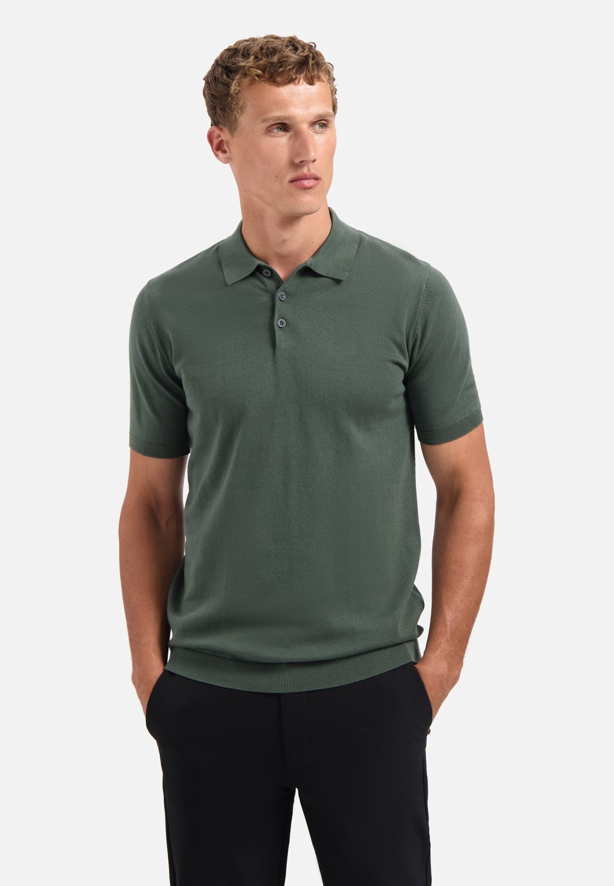 Knitted polo | Dark Green