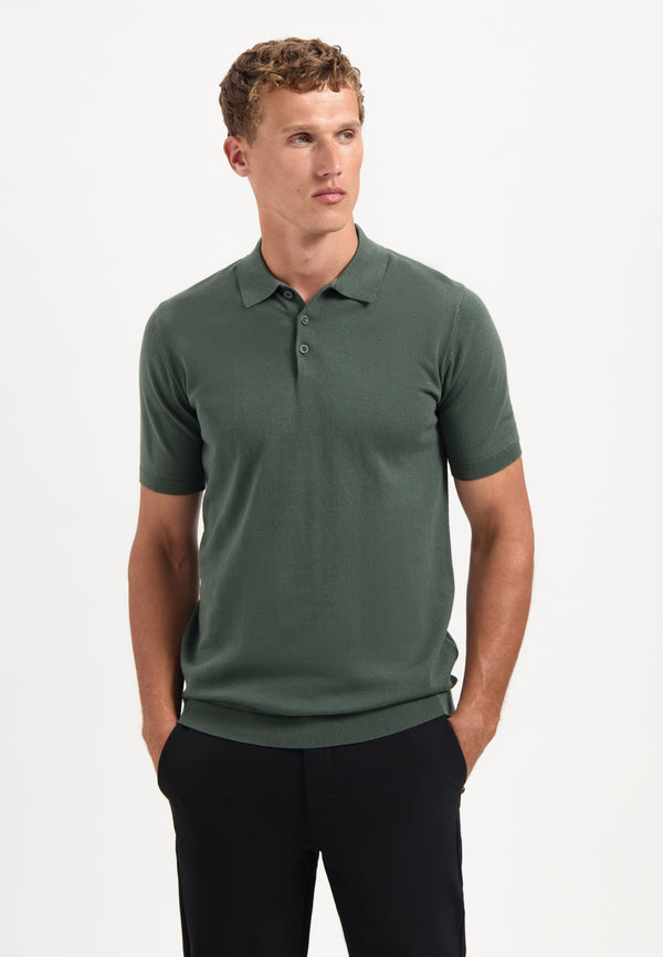Knitted polo | Dark Green