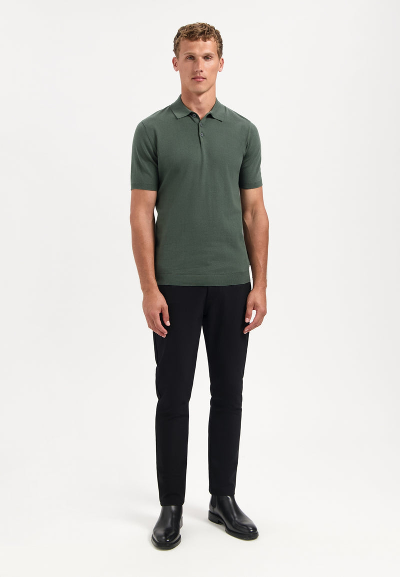 Knitted polo | Dark Green