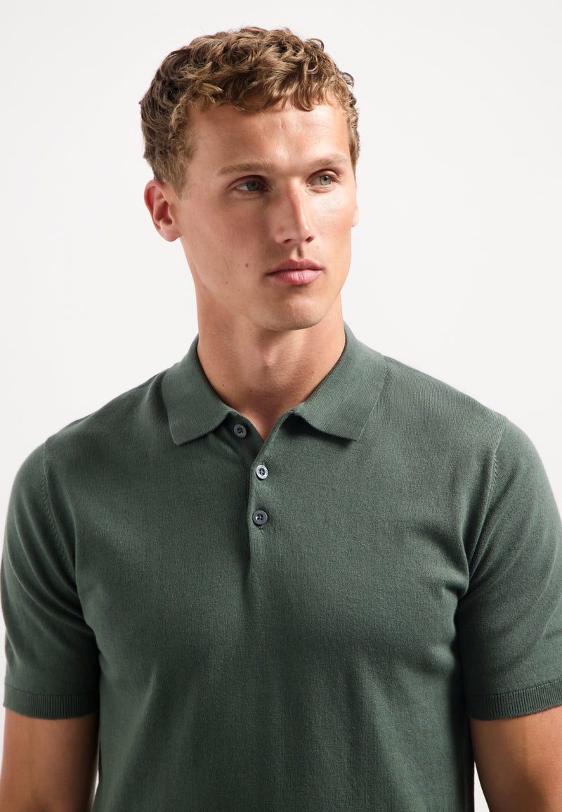 Knitted polo | Dark Green