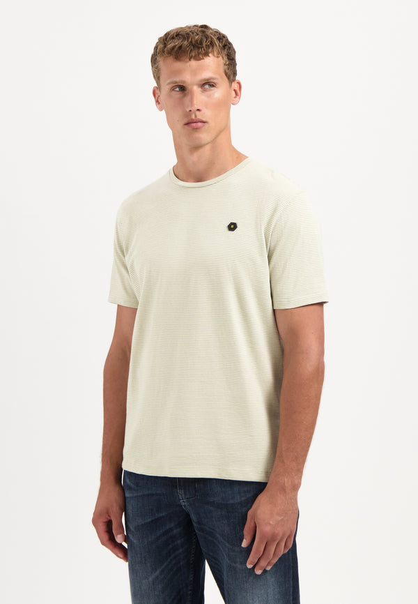 Striped melange T-shirt | Light Moss