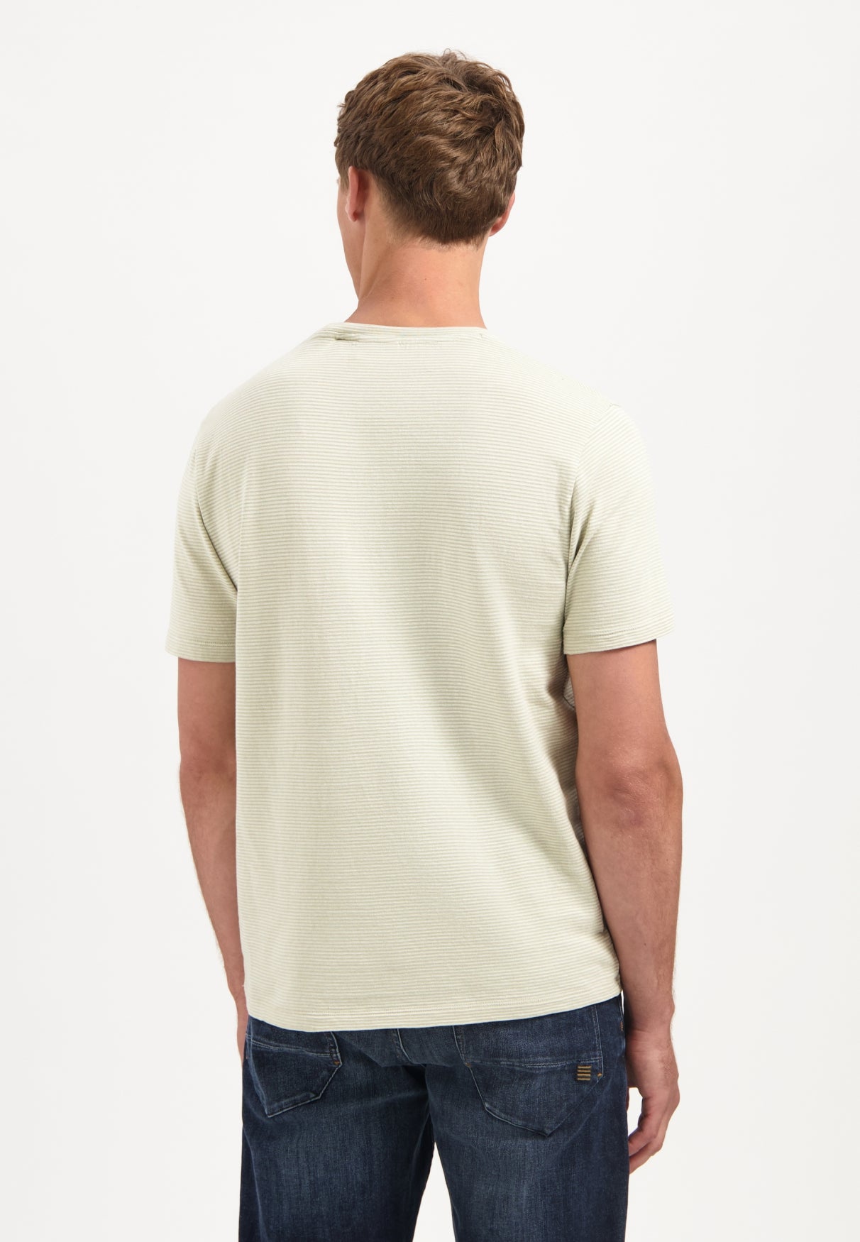 Striped melange T-shirt | Light Moss
