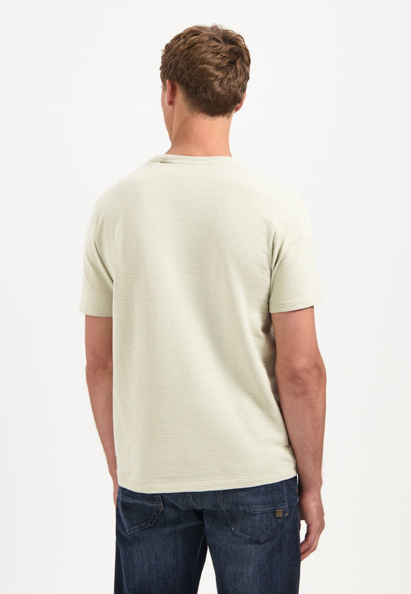 Striped melange T-shirt | Light Moss