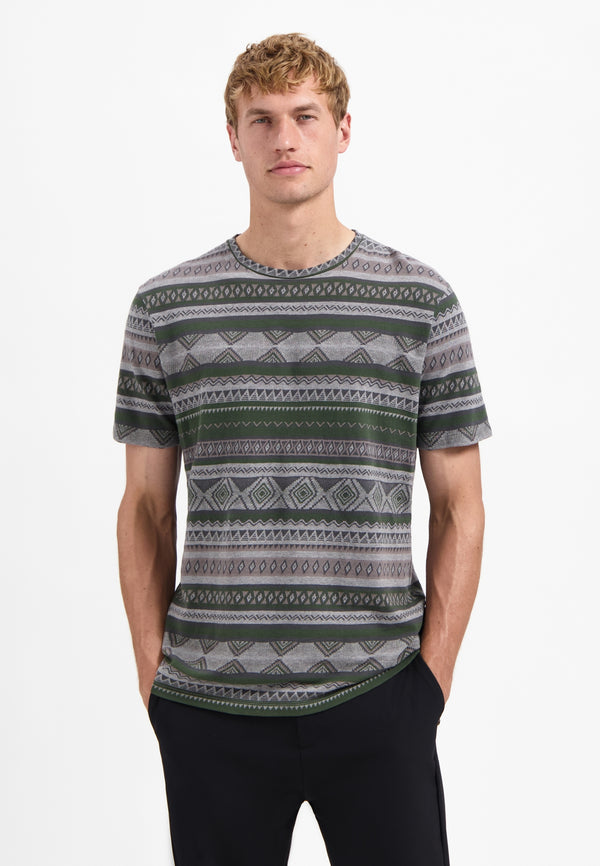 Jacquard T-shirt | Grey Melange