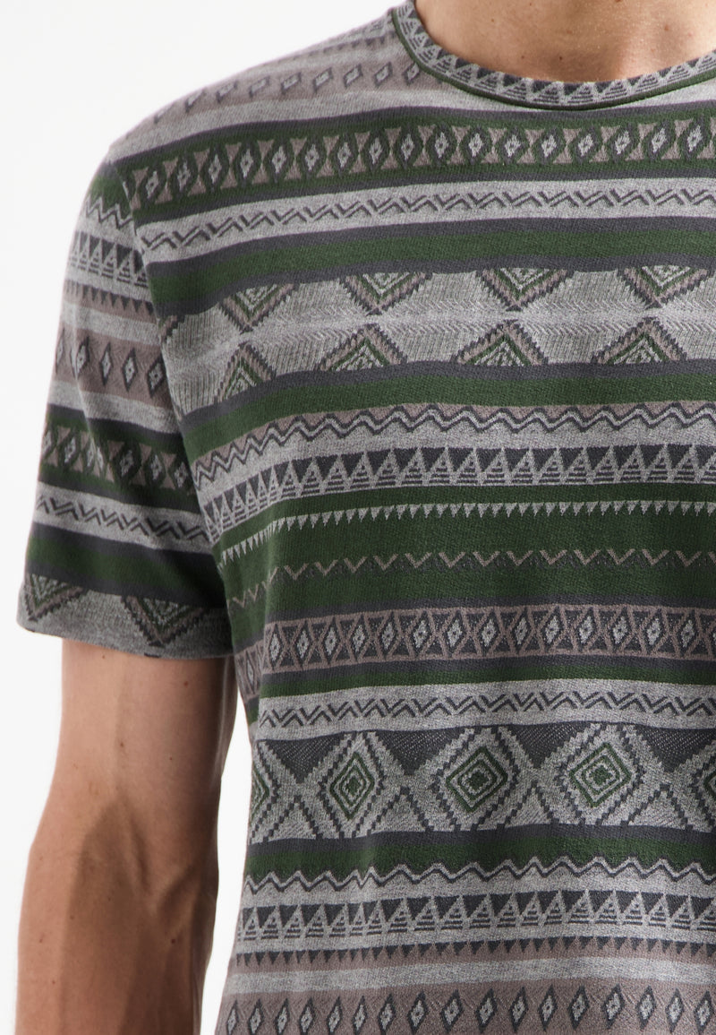 Jacquard T-shirt | Grey Melange
