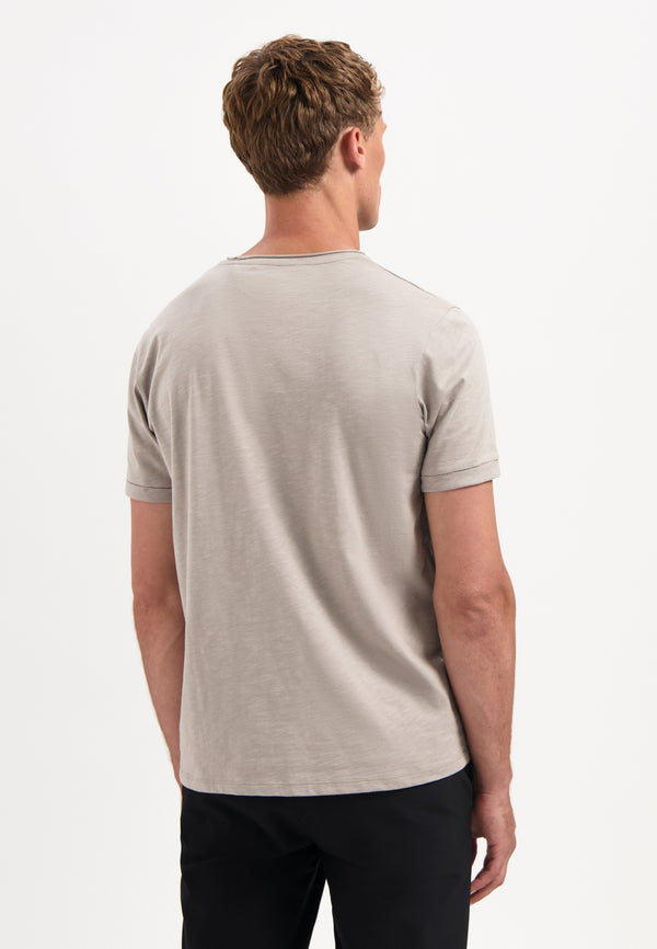 Slub crew neck T-shirt | Clay