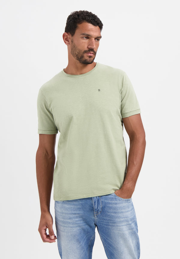 Slub crew neck T-shirt | Light Moss