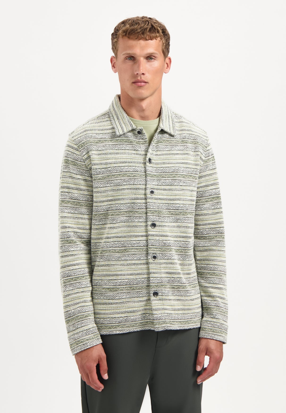 Knitted overshirt | Dark Green