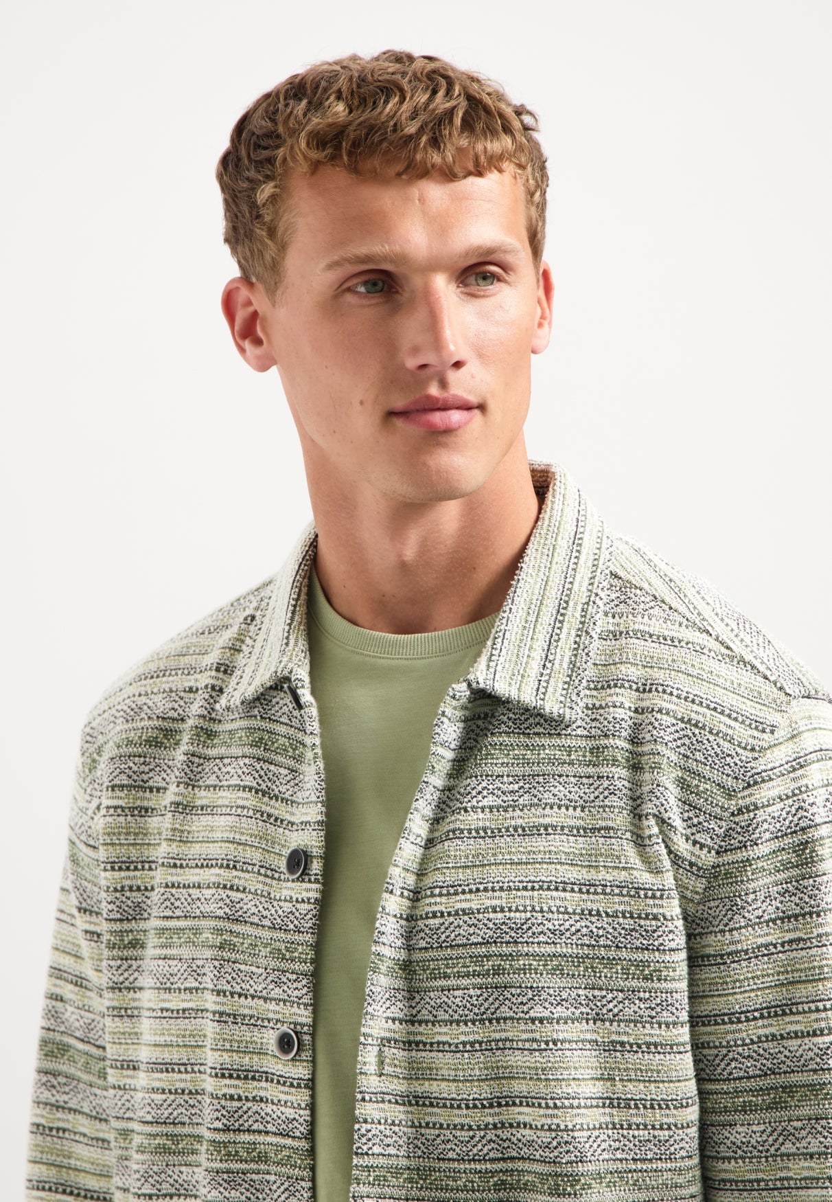 Knitted overshirt | Dark Green