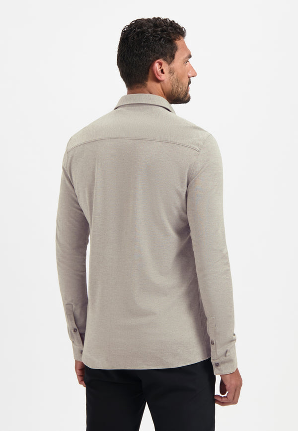 Melange jersey shirt | Clay