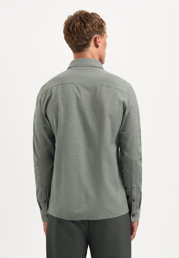 Melange jersey shirt | Dark Green