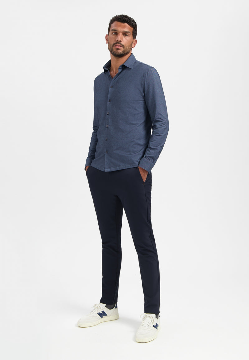 Melange jersey shirt | Washed Blue