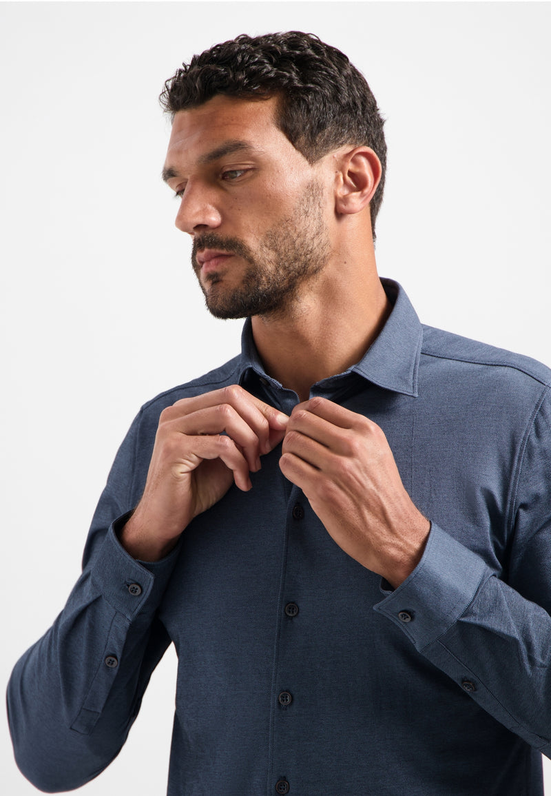Melange jersey shirt | Washed Blue