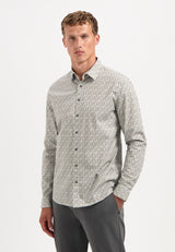 Printed stretch shirt | Taupe