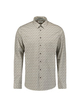 Printed stretch shirt | Taupe