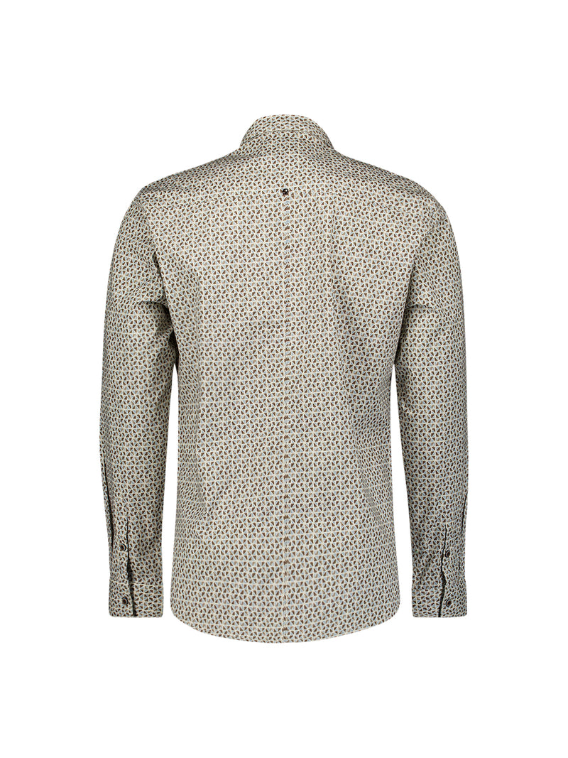 Printed stretch shirt | Taupe