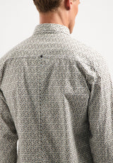 Printed stretch shirt | Taupe