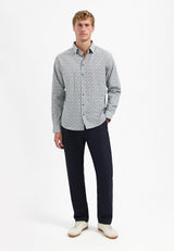 Printed stretch shirt | Dusty Blue
