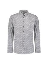 Printed stretch shirt | Dusty Blue