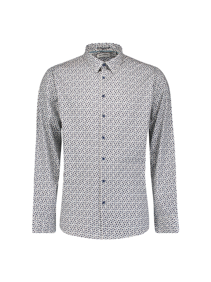Printed stretch shirt | Dusty Blue