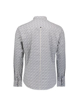 Printed stretch shirt | Dusty Blue