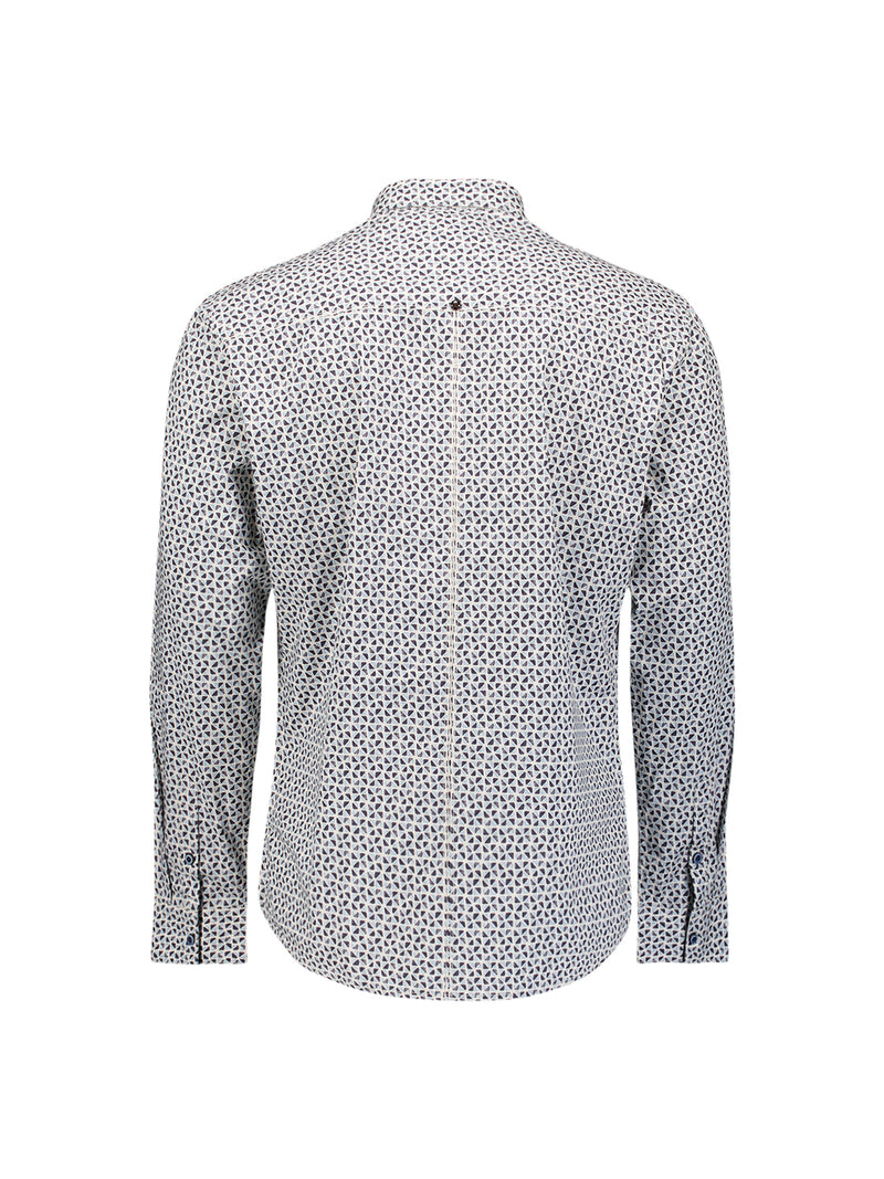 Printed stretch shirt | Dusty Blue
