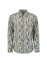 Printed stretch shirt | Taupe