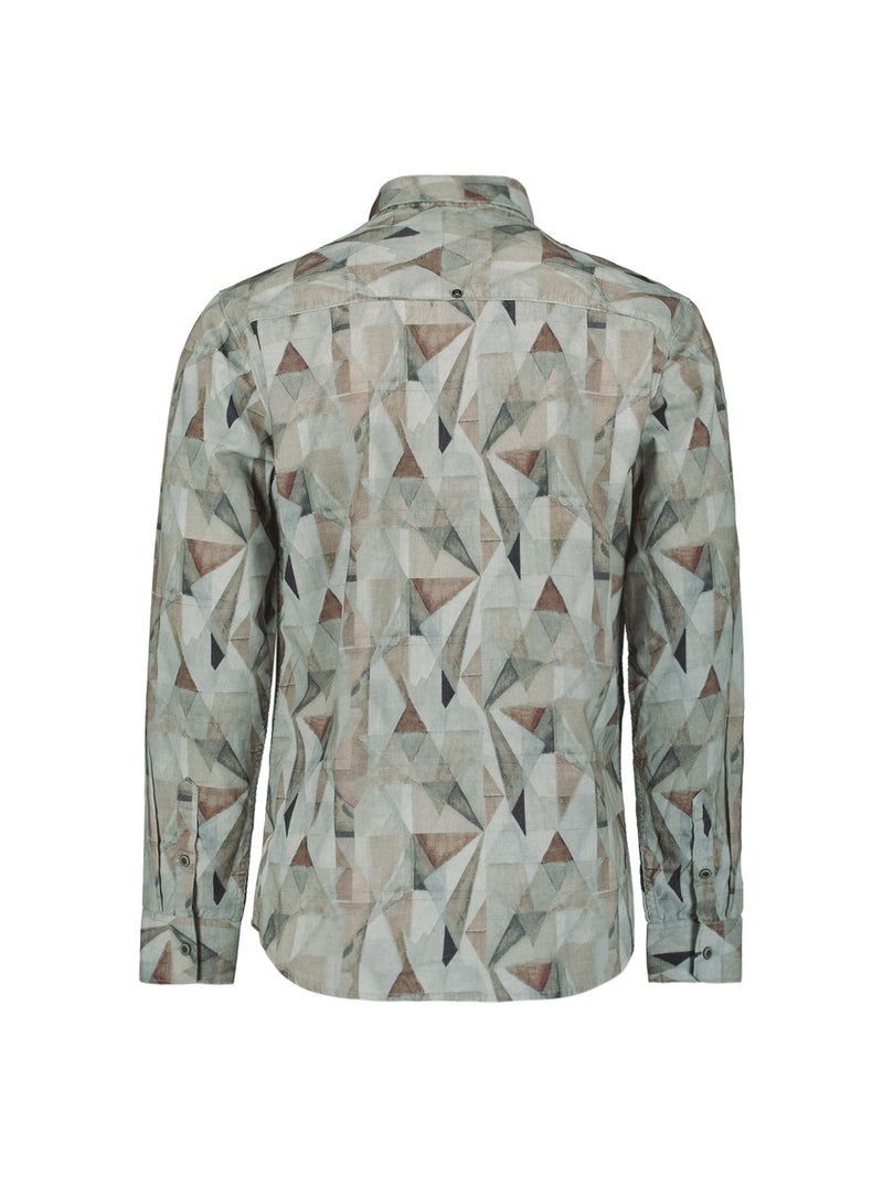 Printed stretch shirt | Taupe