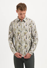 Printed stretch shirt | Light Moss