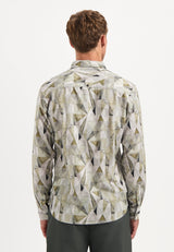 Printed stretch shirt | Light Moss