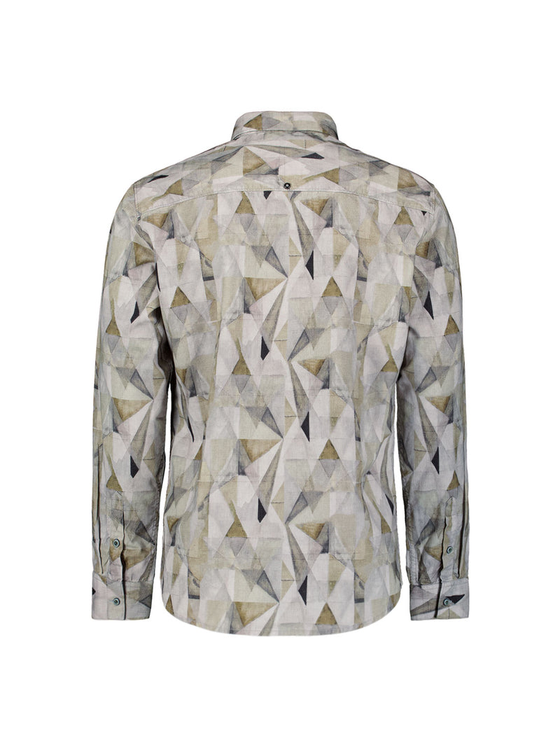 Printed stretch shirt | Light Moss