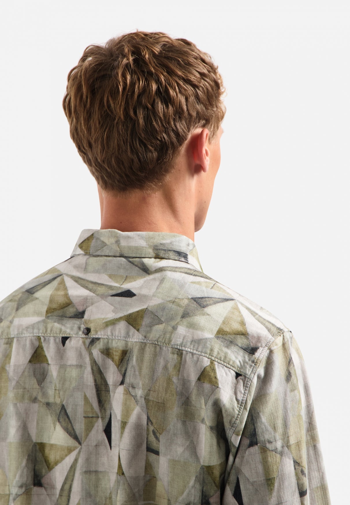 Printed stretch shirt | Light Moss