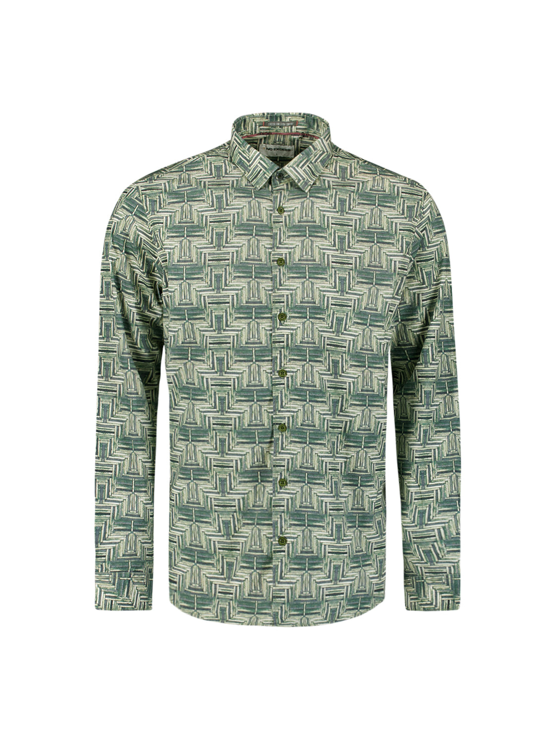 Printed stretch shirt | Dark Green