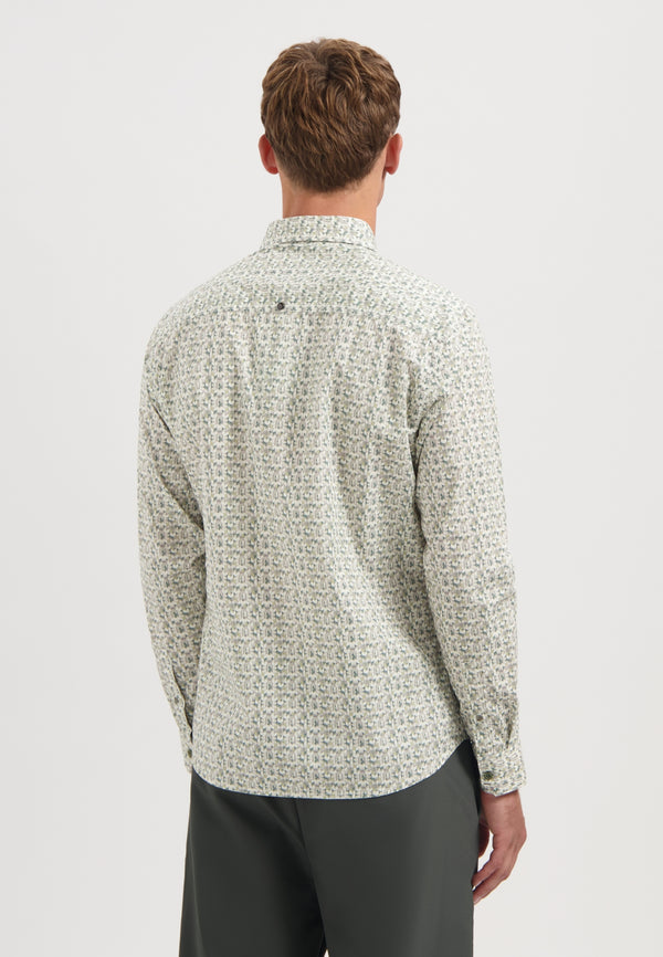 Printed stretch shirt | Dark Green