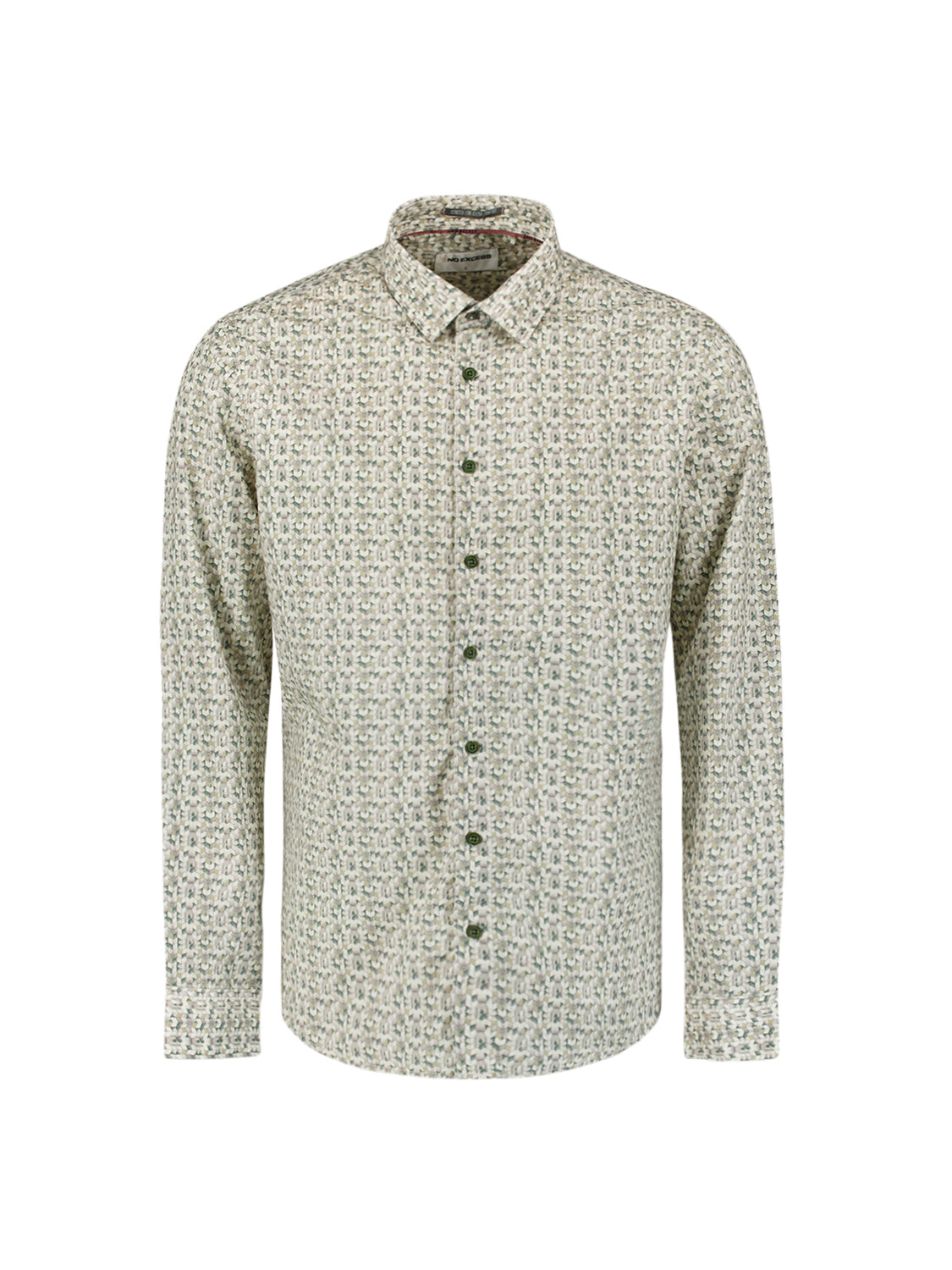 Printed stretch shirt | Dark Green