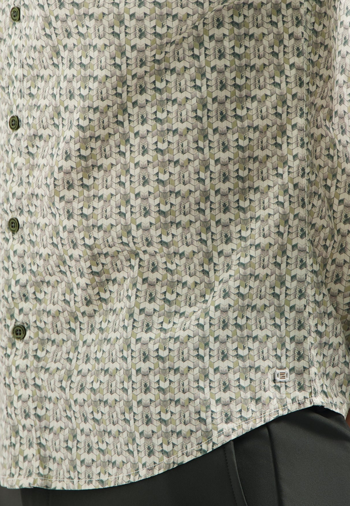 Printed stretch shirt | Dark Green