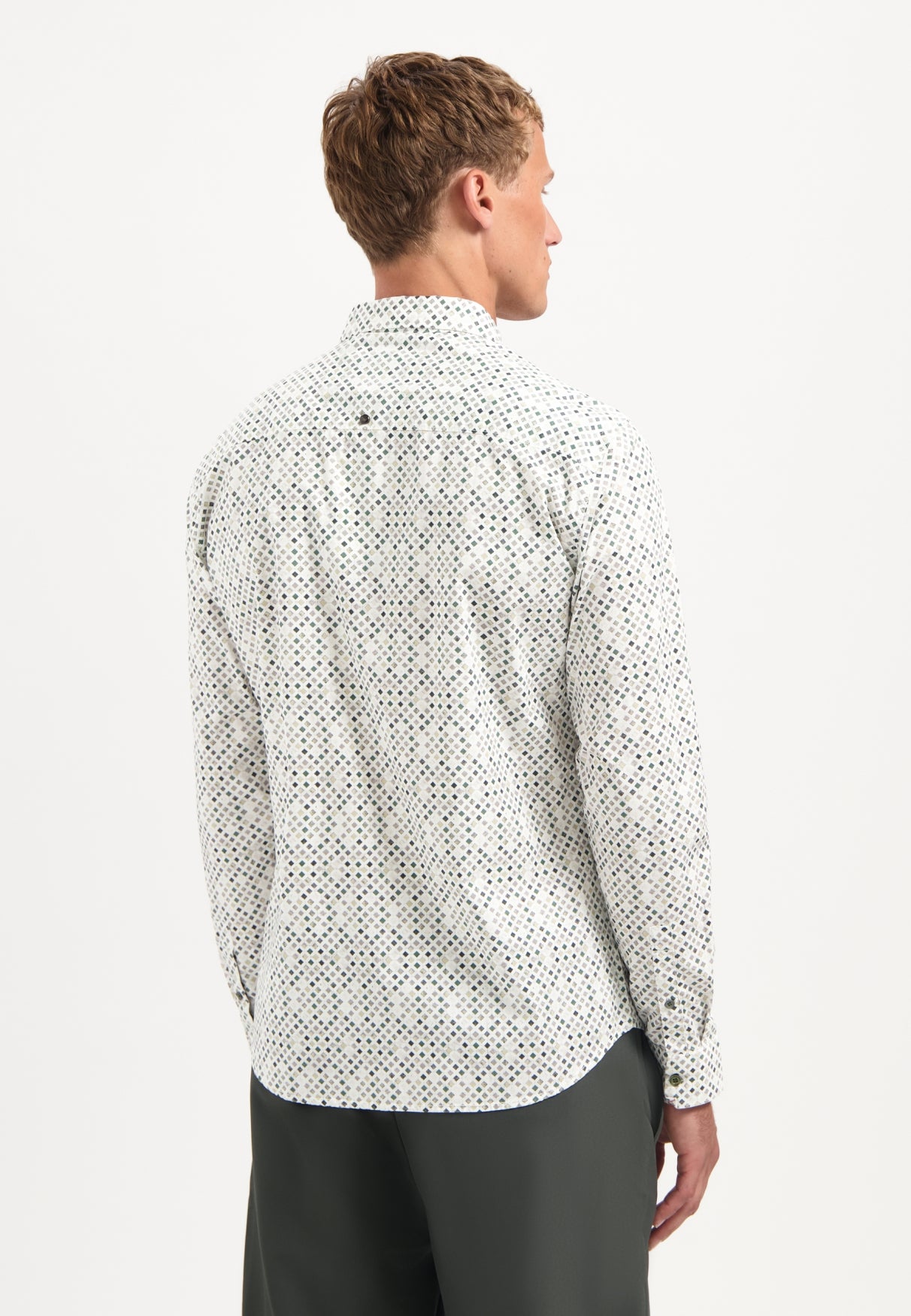Printed stretch shirt | Dark Green