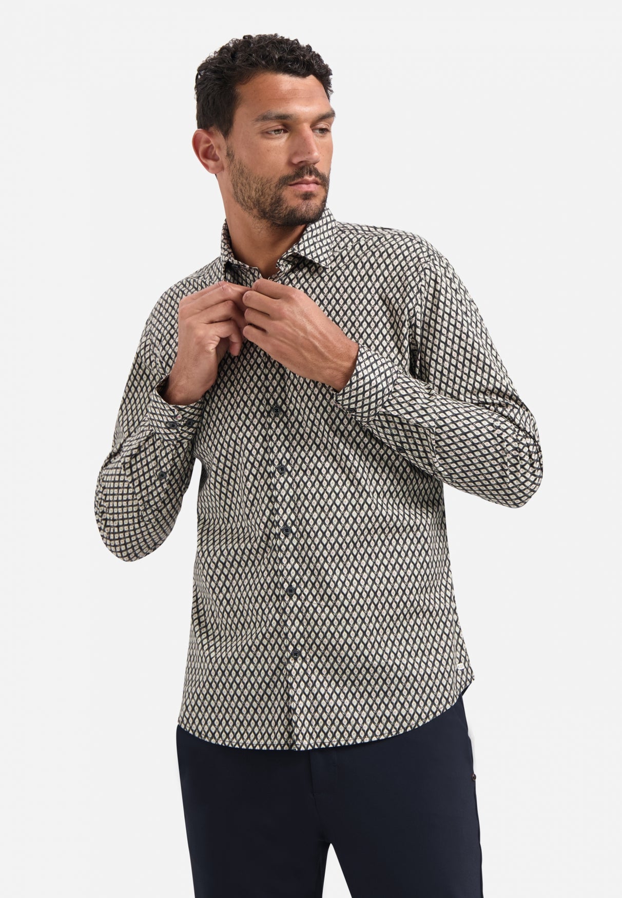 Printed stretch shirt | Black