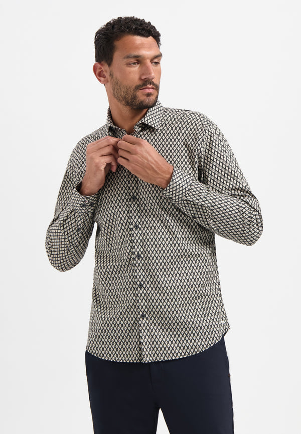 Printed stretch shirt | Black