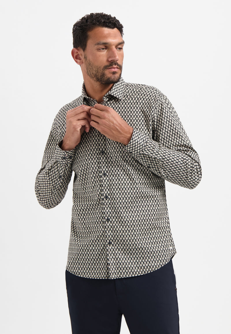 Printed stretch shirt | Black
