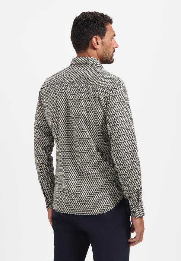 Printed stretch shirt | Black